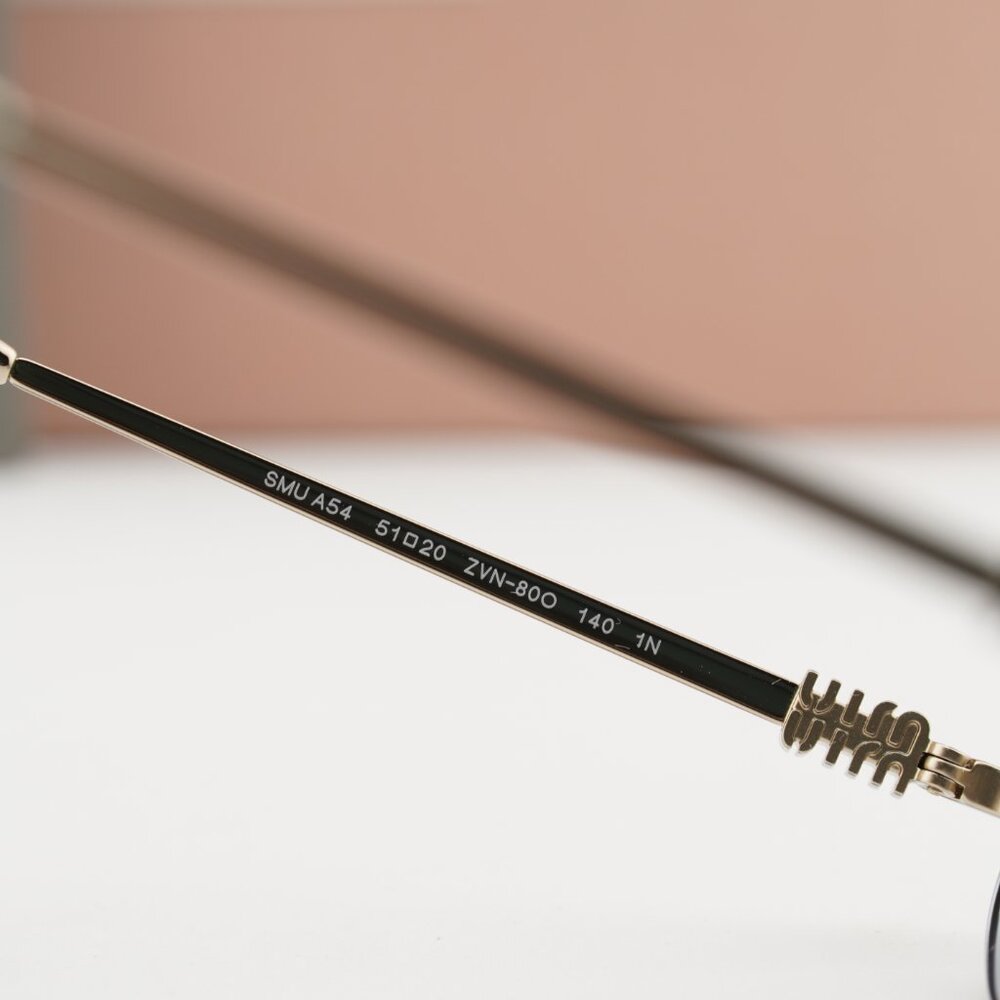 Miu Miu MUA54S ZVN80O Oval Sunglasses – Pale Gold\Clear Gradient Light Blue - Picture 7 of 10